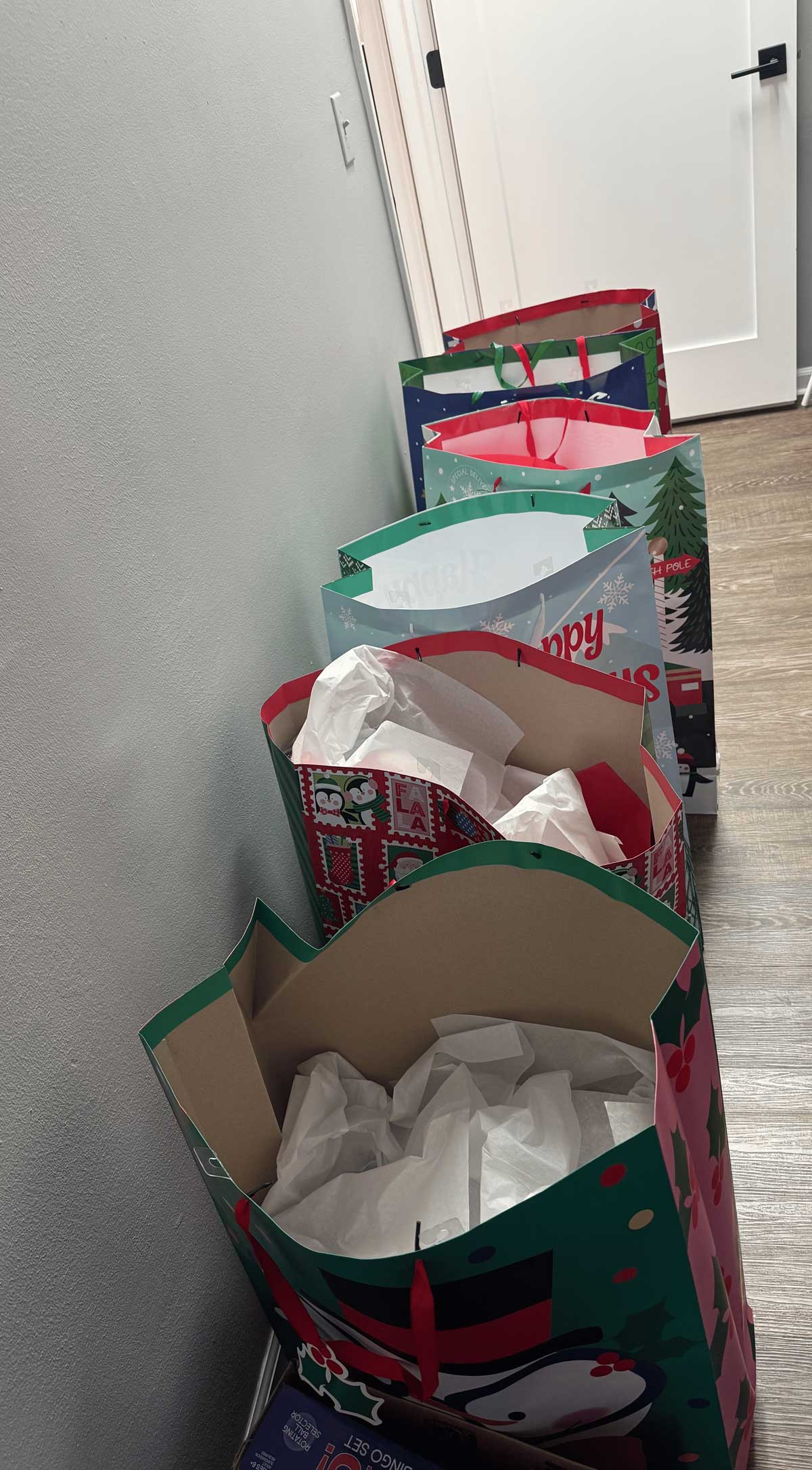 Holiday gift bags prepared for community support by The Flava Spot